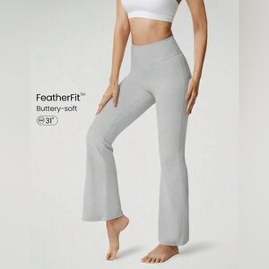 Grey wide leg yoga pants